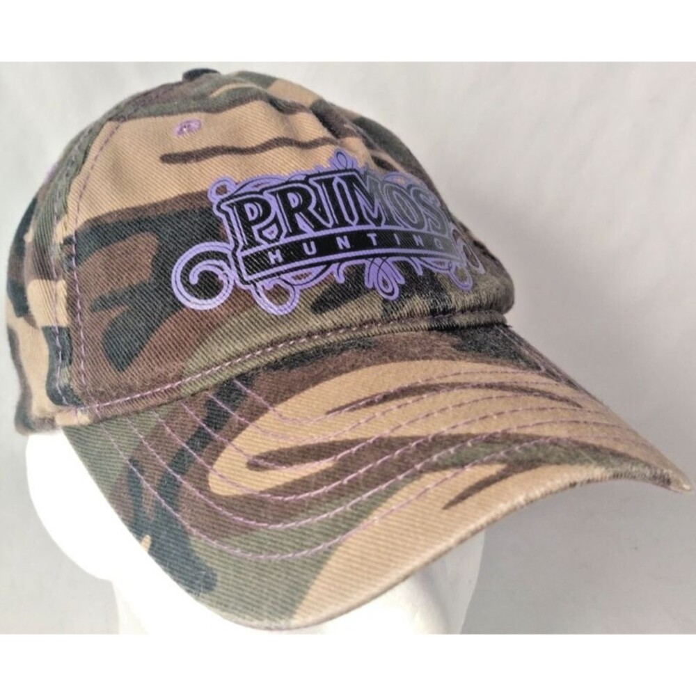 Primos Hunting Camo & Purple Adjustable Strapback Hat/Cap-EXCELLENT!
